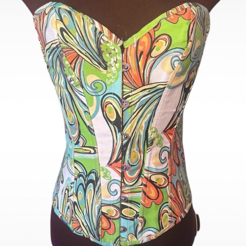 avila y colorful bright corset top